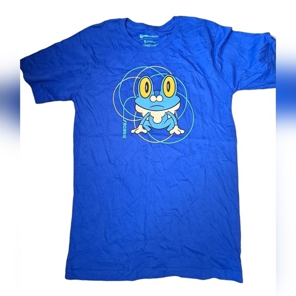 POKEMON CENTER FROAKIE t shirt blue graphics cartoon coastal gamer size Small - Picture 2 of 6